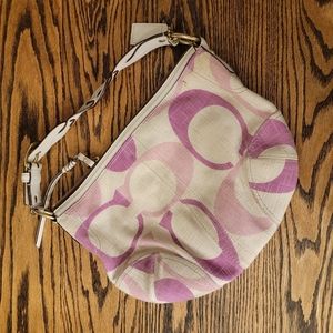 Vintage Pink Canvas Coach Purse